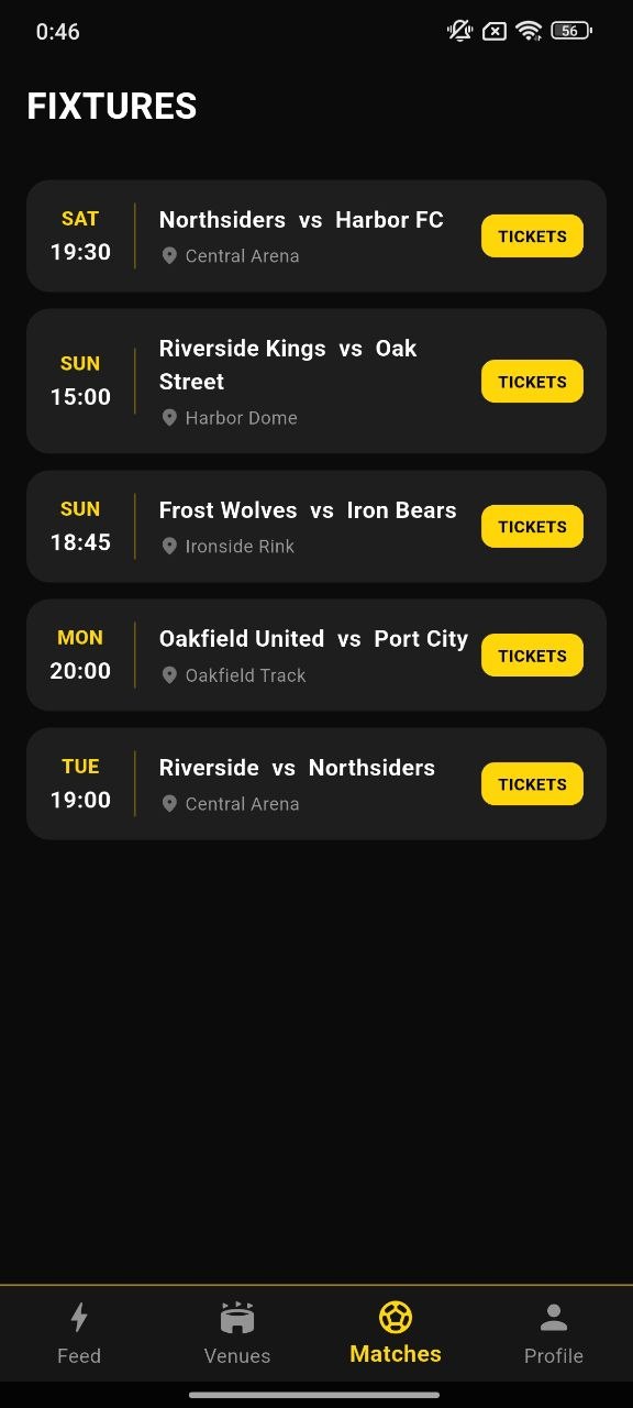 Tickets screen
